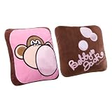Burst My Bubble Square Pillow in Pink and Brown