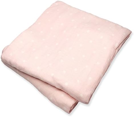 XOve Baby Pink Polka Dot Newborn Muslin Swaddle Blanket 2 Pack - X-Large