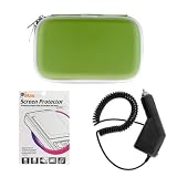 GTMax Black Rapid Car Charger + Premium Green Eva Pouch Carrying Case + Durable Clear LCD Screen Protector for Garmin nuvi 265WT, nuvi 260W, nuvi 255W, nuvi 250W, nuvi 205W, nuvi 200W TomTom GO 920, 720, 930 630 730 GPS