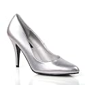 4 Inch Womens Sexy Shoes Wear To Work Shoes Classic Pump Shoes Silver