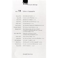 Text. Kritische Beitr�ge: Text, H.11 : Edition & Typographie: HEFT 11