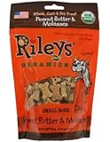 Riley's Organics - Peanut Butter & Molasses - 5 oz Small Biscuits - Human Grade Organic Dog Treats - Resealable Bag
