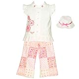 Baby Togs Infant Toddler Little Girls White 3 Piece Outfit Set 12M-6X