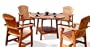 VIFAH V393SET1 Outdoor 5-Piece Adirondack Dining Set, Natural Wood Finish, 48 by 48 by 30-Inch