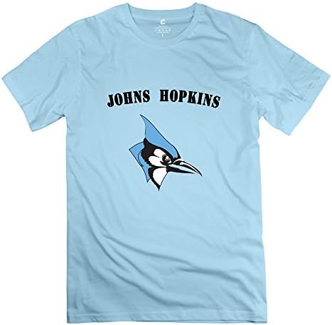 BXGD- Men's Vintage T Shirts Johns Hopkins University Logo Size M SkyBlue