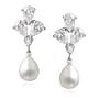 Sterling Silver Freshwater Cultured Pearl & Cubic Zirconia Drop Earrings by Cheline