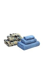 NATURAL Set Toalla 6 Uds. 400 G Garden (Azul / Beige)