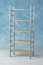 5 Shelf Natural & Silver Display/Storage Unit