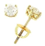 4 prong Round Diamond Stud Earrings Diamond .60cttw