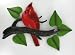 Red Cardinal Bird Indoor Outdoor Bath Wall Art Hanging
