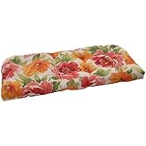 Pillow Perfect Indoor/Outdoor Primro Wicker Loveseat Cushion, Orange