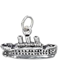 Sterling Silver Three Dimensional Cruise Ship Charm
