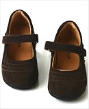 L'Amour Brown Velcro Suede Mary Janes