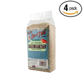 Bob's Red Mill Organic Steel Cut Oats, 24-Ounce (Pack of 4)