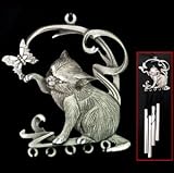 Large Pewter Wind Chime - Cat - Large Wind Chime
