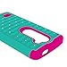 LG Leon Case, LG Tribute 2 Case, LG Leon C40 Case, EC™ Studded Rhinestone Crystal Bling Diamond Hybrid Armor Defender Case Cover for LG Leon C40 / LG Tribute 2 (Teal/Hot Pink)
