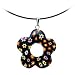 Handcrafted Black Millefiori Flower Black Wire Choker