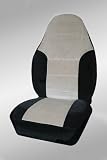 Encore Sport Velour Seat Cover - 2 Front Universal Buckets - Black w/ Tan