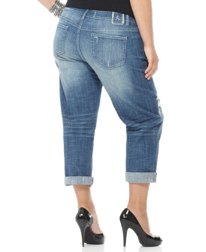 41J355uUZVL Hydraulic Plus Size Jeans Relaxed Destructed Boyfriend Light