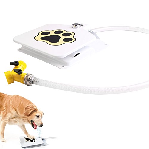Dog Water Fountain Doggie Step and Spray Foot Pedal Paw Water Drinking