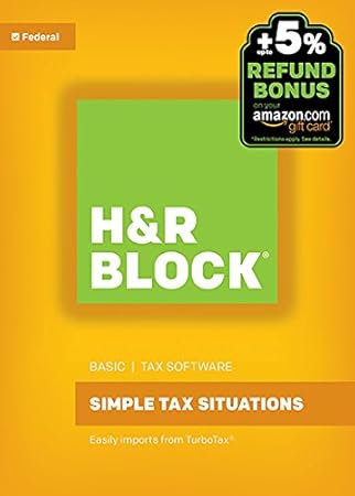 H&R Block Tax Software Basic 2016 Win + Refund Bonus Offer
