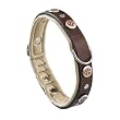 Ferplast 76102058 Lederhalsband für Hunde, Giotto BK C 25/44, Breite: 25 mm, L: 40-44 cm, braun mit Applicationen