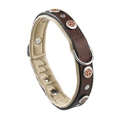Ferplast 76103058 Lederhalsband f�r Hunde, Giotto BK C 25/49, Breite: 25 mm, L: 45-49 cm, braun mit Applicationen