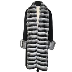 Buy 100% 17 Ounce Loro Piana Cashmere Straight Body 7 8 Coat w Large Natural Chinchilla Tuxedo and... by FursNewYork