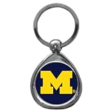 Set of 2 Michigan Wolverines High-Polish Chrome Key Tag - NCAA College Athletics
