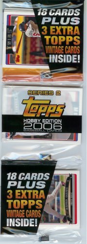 2006 Topps Baseball Cards Series 2 Unopened Rack Pack (21 cards per pack including 3 original vintage Topps Cards)