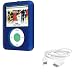 Apple New iPod 3rd Generation Nano 4GB 8GB Blue Rubber Coating Hard Plastic Snap-On Crystal Case With NeckStrap Lanyard Plus USB Sync Data cable