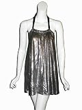 MASON Metallic Velvet Halter Top in Silver