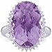 14Kt White Gold Amethyst Diamond Cocktail Ring