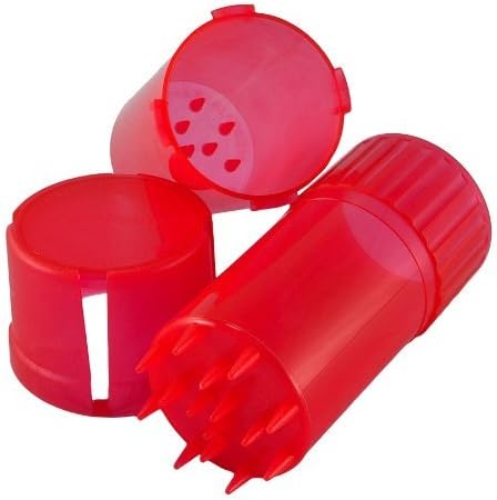Medtainer Storage Container w/ Built-in Grinder, Clear Red