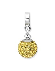 Sterling Silver s Nov Swarovski Elements Ball Dangle Bead by Reflection Beads, Best Quality Free Gift Box Satisfaction Guaranteed