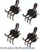 Brandon Hair Clips French Grabber Mini, 4Pack .5" Black #1951