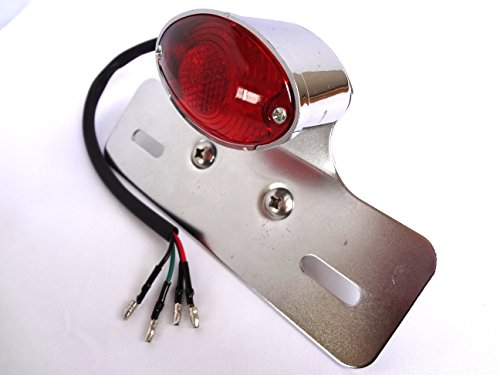 猫目に光る 汎用 LED キャッツアイ テール ランプ ナンバーステイ 付き ( シルバー ) 猫目に光る 汎用 LED キャッツアイ テール ランプ ナンバーステイ 付き ( シルバー )