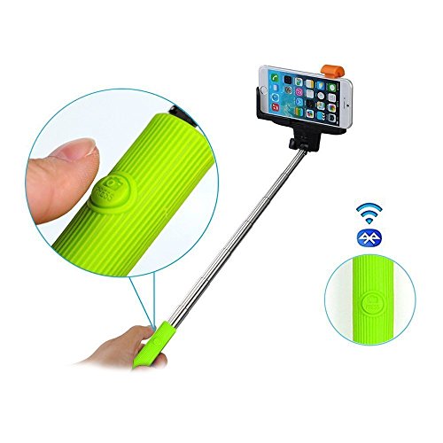Selfie Stick, Imarku® Extendable Wireless Bluetooth Selfie Stick with built-in Bluetooth Remote Shutter Monopod for Apple, Android Smartphones (Green)