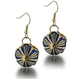 Blue And Green Shell Dangle Earrings
