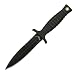 Boot Knife, 7.00 in., Black Handle & Blade, Plain, w/Sheath