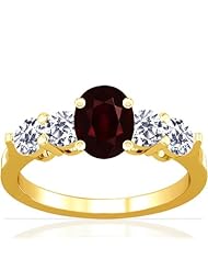 18K Yellow Gold Oval Cut Ruby Ring With Sidestones (GIA Certificate)