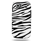 Hard Snap-on Shield RUBBERIZED With WHITE BLACK ZEBRA Design Faceplate Cove ....
