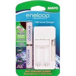 2nd Gen eneloop (1500 cycle) 2-AA Batteries with USB Charger