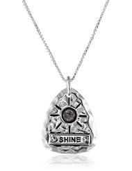 Sterling Silver Etched Pendant Necklace, 18"