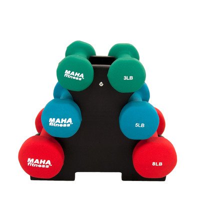 Maha Fitness Dumbbell Set with Stand, 32-Pound On Sale