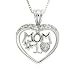 MOM #1 Heart Sterlling Silver CZ Pendant Mother's Day Jewelry