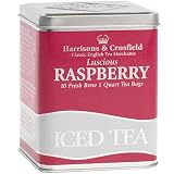 Harrisons & Crosfield Raspberry Iced Tea Bags, 10-Count, 3.15-Ounce Tins (Pack of 6)