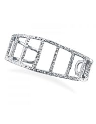 MMA Silver - Tapered Textured Cut Out Cuff