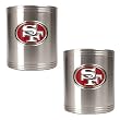 NFL San Francisco 49ers Two Piece Stainless Steel Can Holder Set- Primary Logo