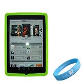 Silicone Skin Green Case for Apple iPad + Wristband